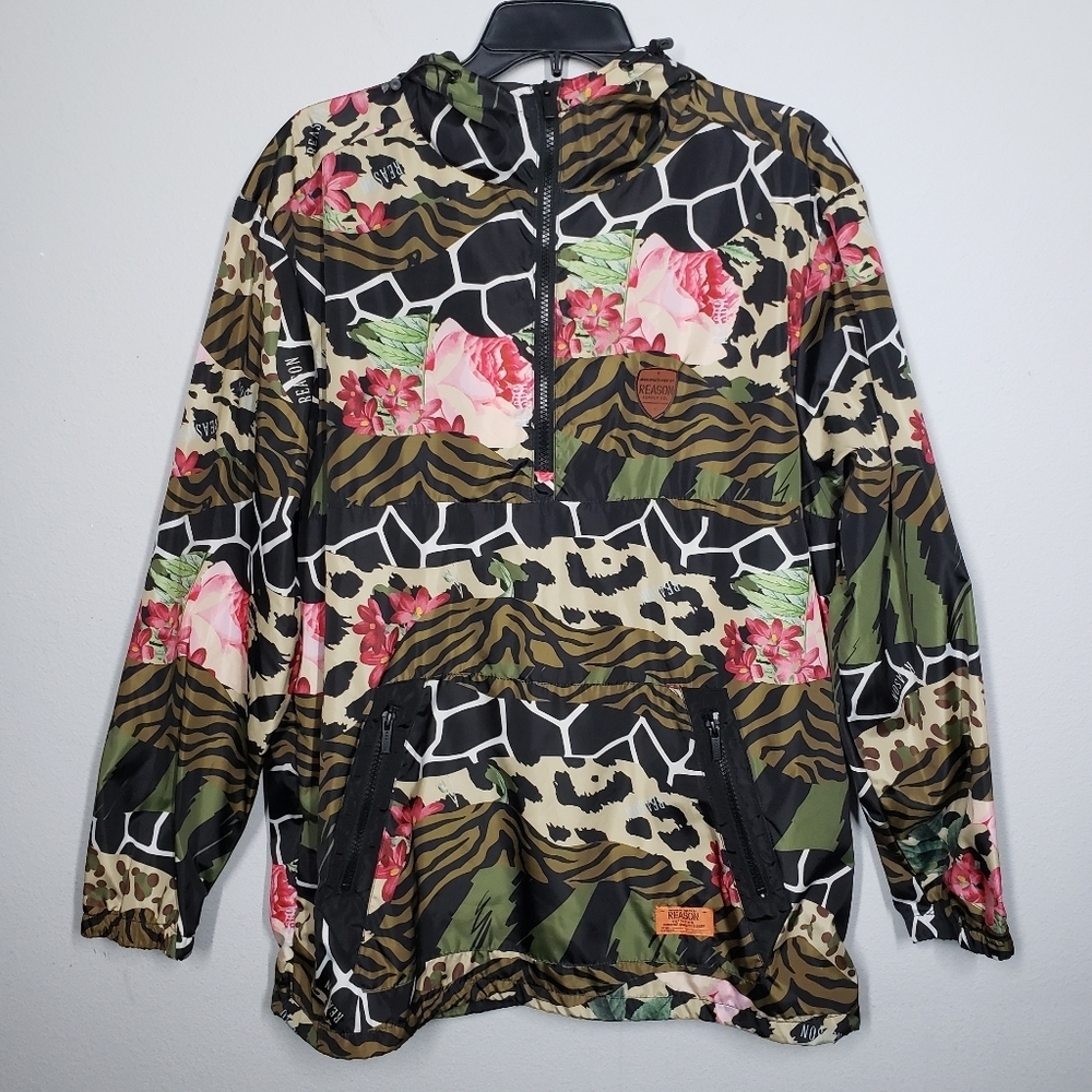 Reason Mixed Safari Camo Anorak Jacket Size Large